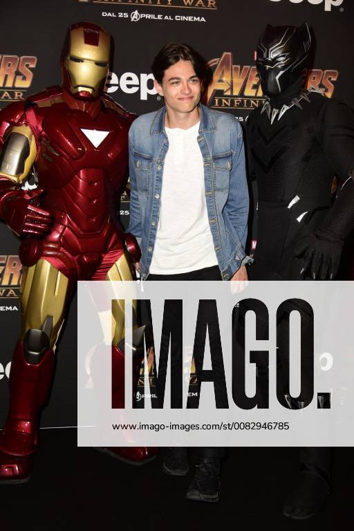 Milano, Prima del film Avengers Infinity Wars Nella foto: Enea Barozzi