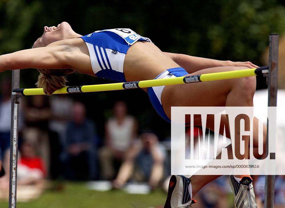 Katja Keller (Deutschland) - Hochsprung Leichtathletik Damen Internationales Mehrkampfmeeting 2003, Mehrkampf-Meeting, Siebenkampf Einzelbild Götzis Dynamik,
