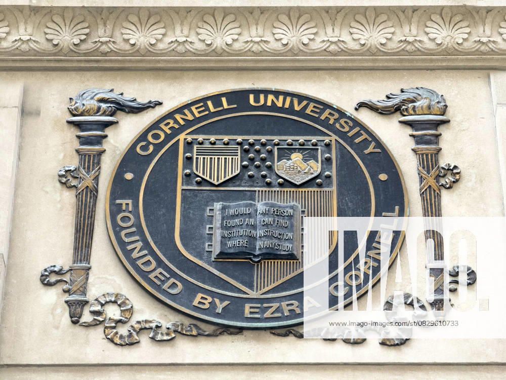 The Cornell Club, building exterior wall plaque, 6 East 44th Street, Manhattan, New York City, New York, USA