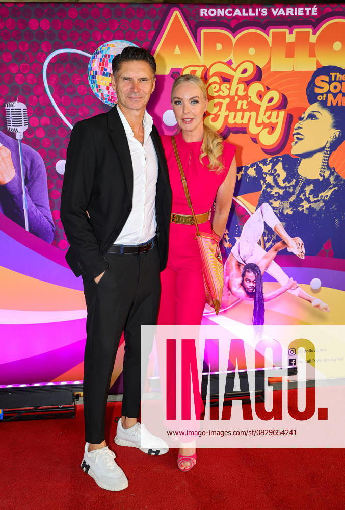 Roncalli s Apollo Variete Fresh n Funk premiere performance Ex national player and soccer coach Thomas Brdaric and his wife Antje Brdaric were thrilled by the show Düsseldorf Apollo NRW Germany
