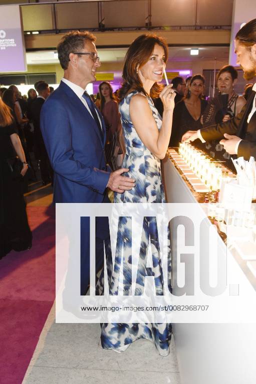 Gerit Kling with husband Wolfram Becker at the Aftershow Party after the 26 awarding of the German Perfume Award Duftstars 2018 at Tempelhof Airport Berlin 25 04 2018 Foto:xF.xFuturexImage