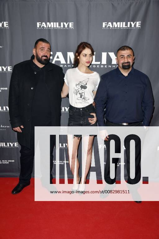 Kubilay Sarikaya Violetta Schurawlow and Sedat Kirtan at the premiere of the movie Familiye at Cinemaxx Potsdamer Platz Berlin 26 04 2018 Foto:xN.xKubelkax xFuturexImage