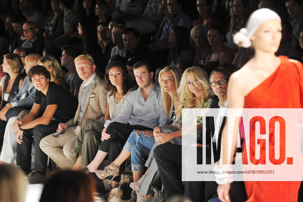 Laurel MBFW Boris Becker with his son Noah, Nadine Warmuth, Gregor Nebel, Jessica Stockmann, Jenny Elvers-Elbertzhagen Laurel fashion show at Mercedes Benz Fashion Week Berlin Spring Summer 2011 at fashion tent on Bebelplatz square., Berlin, Berlin, Germany WENN 2918494