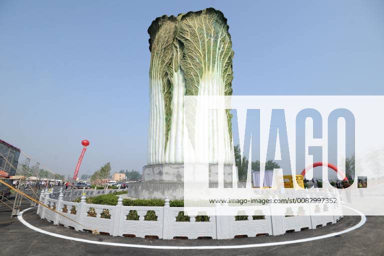 Handan, Handan, China - Handan, CHINA-27th April 2018: A 20-meter-tall sculpture of Chinese cabbage can be seen in Handan, north China s Hebei Province, April 27th, 2018. Handan China - ZUMAs145 20180427_zaa_s145_292