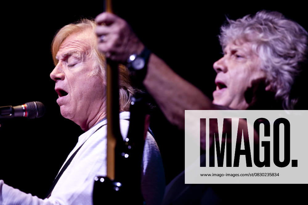 The Moody Blues Perform in Canada SEP 22 2011: Justin Hayward(L) & John Lodge(R) of the Moody Blues perform live at Scotiabank Place in Ottawa, Ontario, Canada.