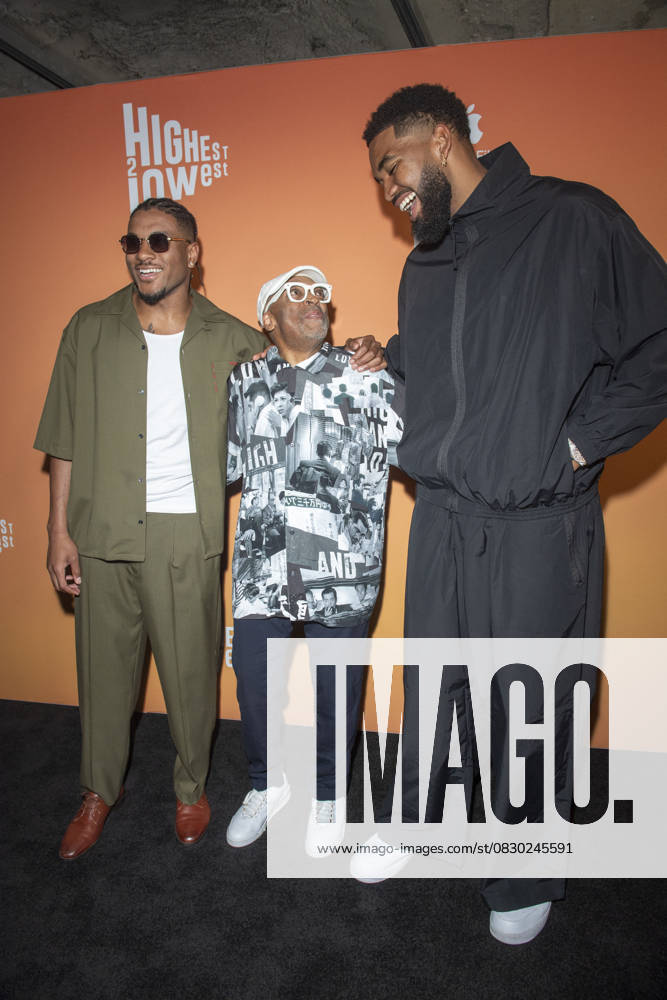 (L-R) Miles Duece McBride, Spike Lee and Karl-Anthony Towns attend the Highest 2 Lowest New York Premiere at Brooklyn Academy of Music. New York United States - ZUMAs197 20250811_aaa_s197_204