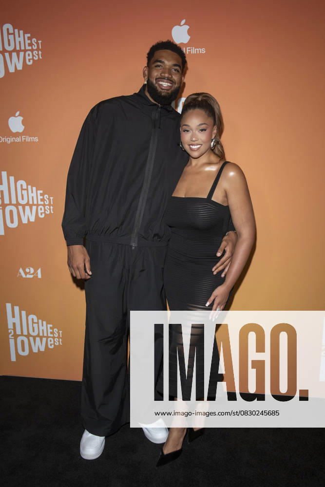 (L-R) Karl-Anthony Towns and Jordyn Woods attend the Highest 2 Lowest New York Premiere at Brooklyn Academy of Music. New York United States - ZUMAs197 20250811_aaa_s197_213