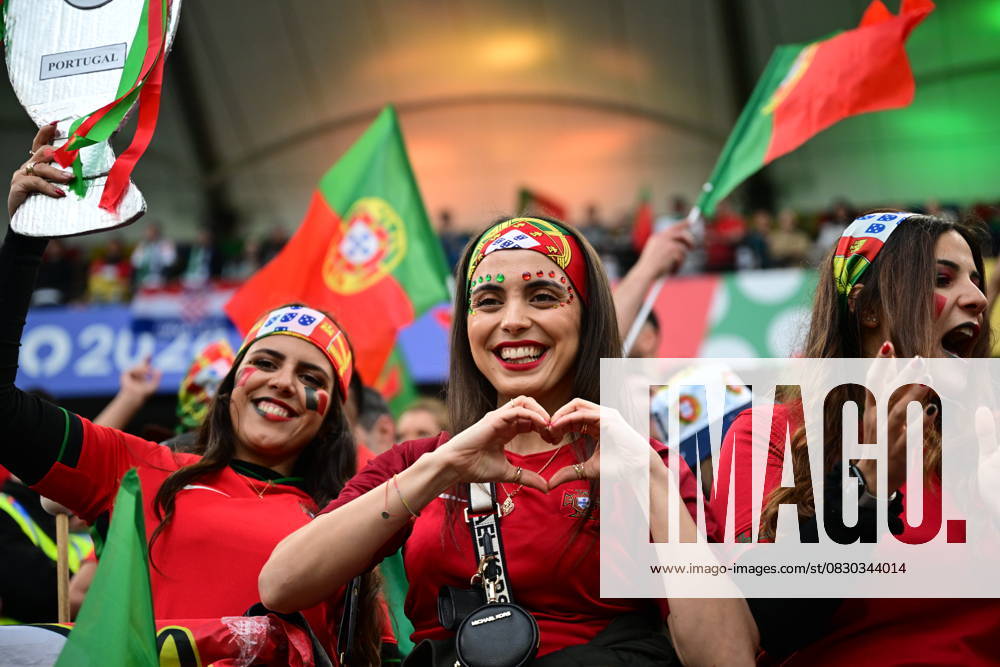 Portugal v France: Quarter-Final - UEFA EURO 2024 HAMBURG, GERMANY - JULY 05: Fans show support as they arrive at the stadium prior to the UEFA EURO 2024 Quarter-Final match between Portugal and France at Volksparkstadion on July 05, 2024 in Hamburg, Germany. Germany World. Editorial use only. Please get in touch for any other usage.