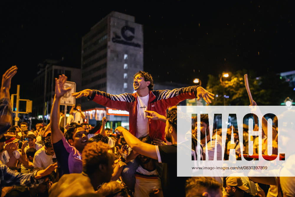 Germany v Denmark: Round of 16 - UEFA EURO 2024 DORTMUND, GERMANY - JUNE 29: Fans of Germany celebrate in front of Dortmund main station after Germany s win in the EURO 2024 round of 16 match between Germany and Denmark on June 29, 2024 in Dortmund, Germany. Germany World. Editorial use only. Please get in touch for any other usage.