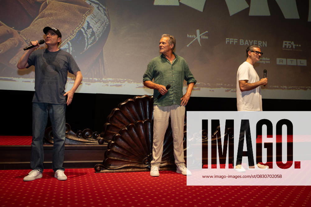 Cinema premiere, Manitous Canoe, Michael Bully Herbig, Rick Kavanian, Christian Tramitz, film premiere, Europa Park, Voltron 4D, red carpet, film launch, comedy, western parody, Bullyparade, actor, director, screenwriter, press event, summer vacatio