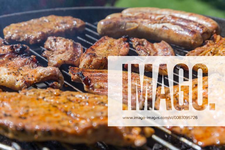 Bochum THEME PICTURE barbecue 06 05 2018 belly meat and Wuerstchen on the grill with THEME picture grill 06 05 2018