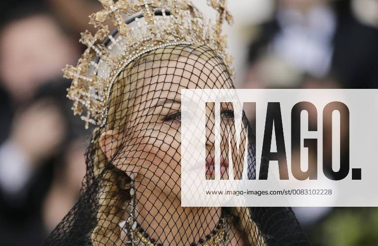 Madonna arrives on the red carpet at The Metropolitan Museum of Art s Costume Institute Benefit Heavenly Bodies: Fashion and the Catholic Imagination at Metropolitan Museum of Art in New York City on May 7, 2018. NYP20180507792 JOHNxANGELILLO