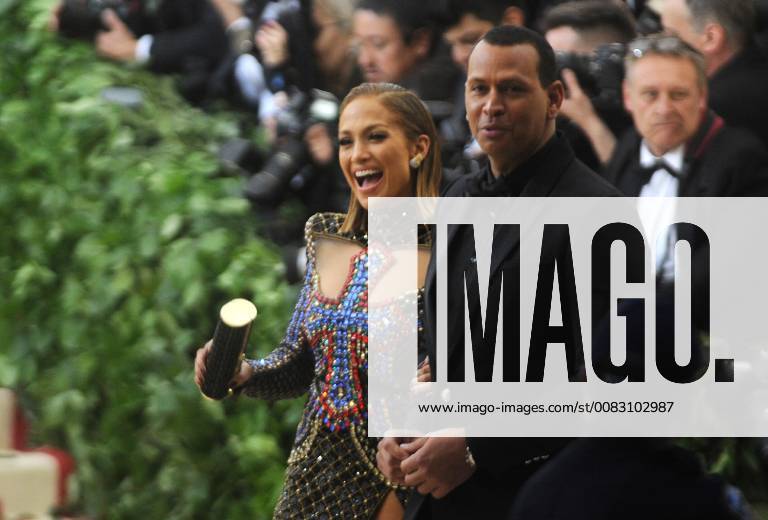 NEW YORK, NY - MAY 7: Jennifer Lopez and Alex Rodriguez at the Heavenly Bodies: Fashion & The Catholic Imagination Costume Institute Gala on May 7, 2018 in New York City.