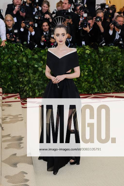 New York, NY, U.S. - 07 May 2018 - New York, New York - Lily Collins. 2018 Metropolitan Museum of Art Costume Institute Gala: Heavenly Bodies: Fashion and the Catholic Imagination. Photo Credit: Christopher Smith AdMedia New York U.S. - ZUMAa123 20180507_zaa_a123_316