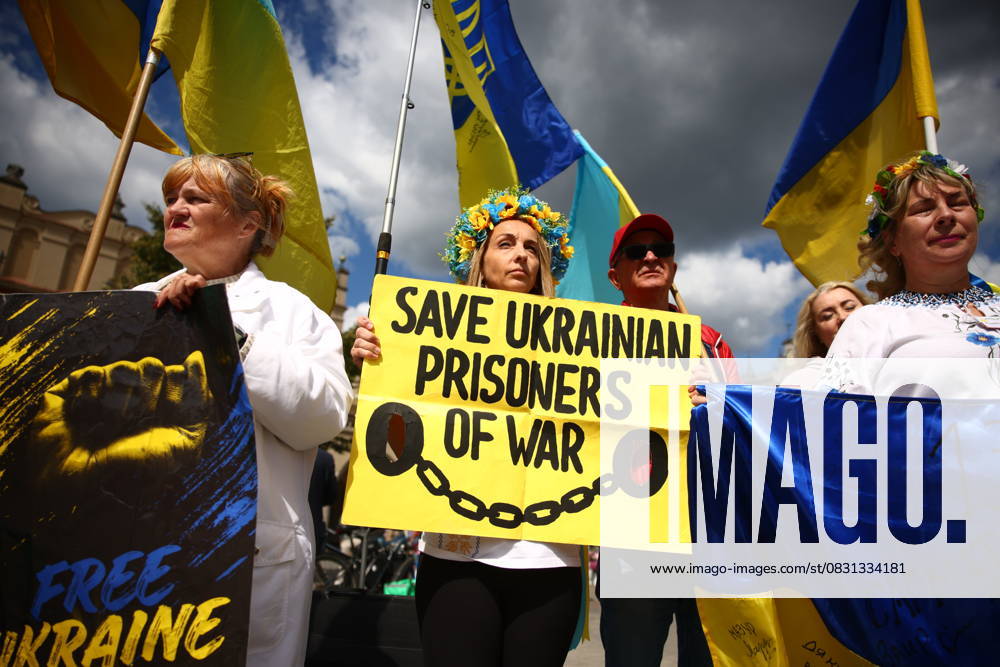 Independence Day Of Ukraine In Krakow Ukrainians and supporters celebrate Independence Day Of Ukraine at the Main Square in Krakow, Poland on August 24, 2025. Krakow Poland