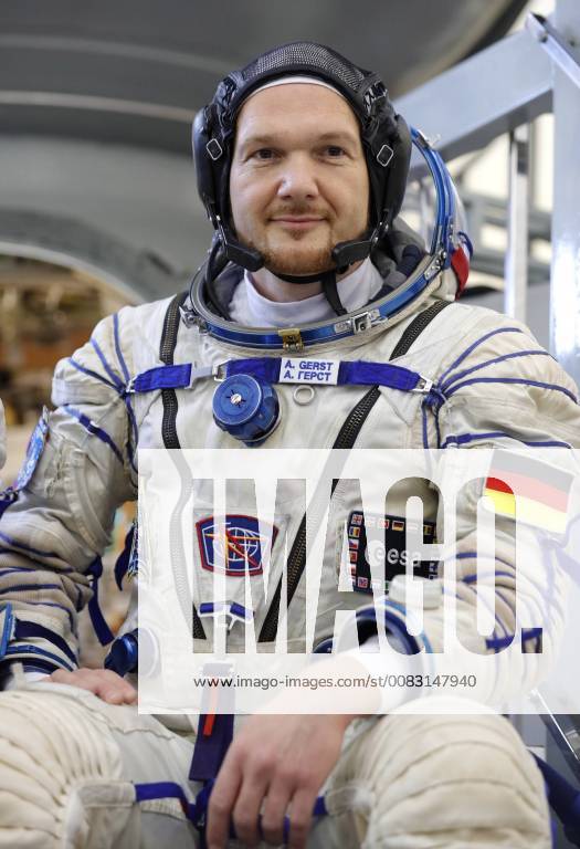 MOSCOW REGION, RUSSIA â€“ MAY 11, 2018: ESA astronaut Alexander Gerst in a spacesuit as he attends a qualification training session for the upcoming mission to the International Space Station, at the Yuri Gagarin Cosmonaut Training Centre in Zvyozdny Gorodok Star City , Moscow Region. The launch of Expedition 56 57 aboard the Soyuz MS-09 spacecraft to the ISS is scheduled for June 6, 2018. Mikhail Japaridze TASS TS07F1BF