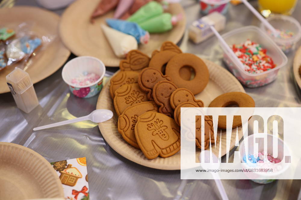 IMAGO Creative, Weihnachten, Food, Backen, Lebkuchen Delightful Festive Gingerbread Cookies topped with Colorful Decorations and Icing Galore A delightful and beautiful arrangement of gingerbread cookies surrounded by fun and colorful toppings galore, 63639040.jpg RECORD DATE NOT STATED