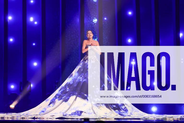 Singer Elina Netsajeva representing Estonia, performs at the Grand Final of the 2018 Eurovision Song Contest at Altice Arena in Lisbon. Vyacheslav Prokofyev TASS TS07F4A8