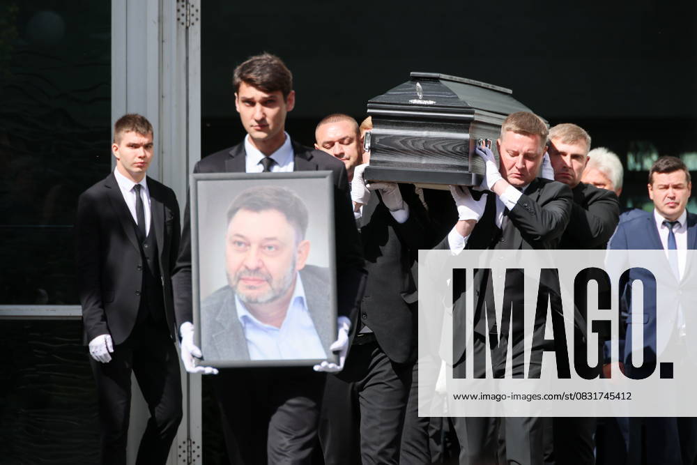 RUSSIA, MOSCOW - AUGUST 28, 2025: A funeral Rossiya Segodnya executive director, journalist Kirill Vyshinsky at Troyekurovskoye Cemetery. Yevgeny Messman TASS 83461050