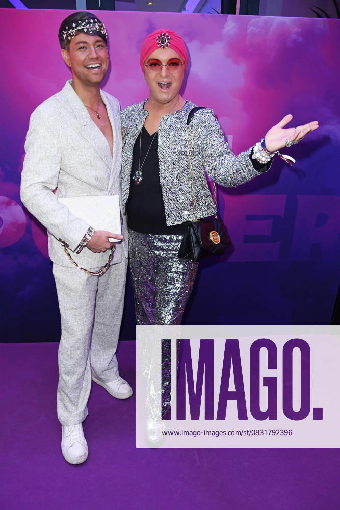 Julian F M Stöckel with friend Marcell Damaschke at the premiere event of THE POWER by Joyn at the Alice Rooftop Garden in Berlin on 28 08 2025