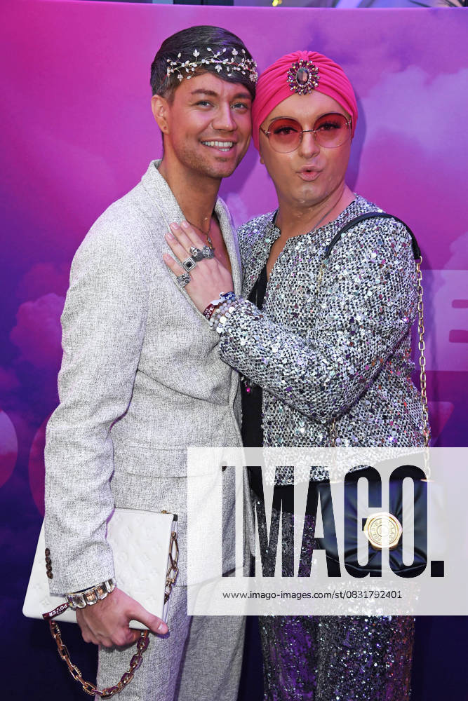 Julian F M Stöckel with friend Marcell Damaschke at the premiere event of THE POWER by Joyn at the Alice Rooftop Garden in Berlin on 28 08 2025