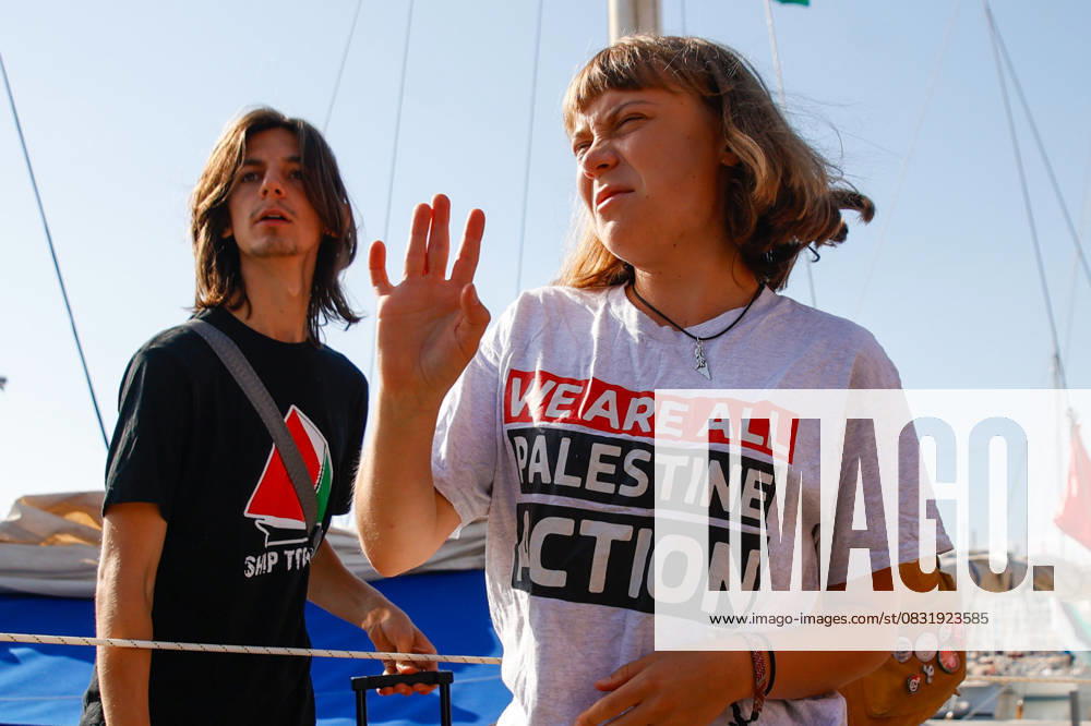 The Global Sumud Flotilla sets sail from Barcelona to Gaza with more than 20 ships and more than 300 people Ka activist Greta Thunberg before the farewell to the Global Sunat Flotilla in the Port of Barcelona, August 31, 2025, in Barcelona, Catalunya Espana The Global Sumud Flotilla sets sail from the Mediterranean to confront Israels illegal blockade and get humanitarian aid to Gaza The flotilla exceeds 20 boats and 300 people with activists from 44 different countries, who are expected to be joined by other vessels when they arrive in Tunis on Thursday, September 4 31 AUGUST 2025 GLOBAL SUMUD FLOAT BARCELONA CATALUNYA Kike Rincó Barcelona Catalunya Barcelona Catalunya Catalunya Espana