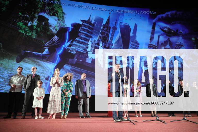 MOSCOW, RUSSIA – MAY 17, 2018: Cast members at the Moscow premiere of Sergei Mokritsky s fantasy film Chernovik A Rough Draft based on Russian science fiction writer Sergei Lukyanenko s novel of the same name, at the Karo 11 Oktyabr cinema. Sergei Bobylev TASS TS07FEC1