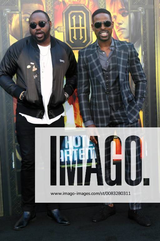 WESTWOOD, CA - MAY 19: Brian Tyree Henry, Sterling K Brown at the premiere of Global Road Entertainment s Hotel Artemis at Regency Village Theatre on May 19, 2018 in Westwood, California.