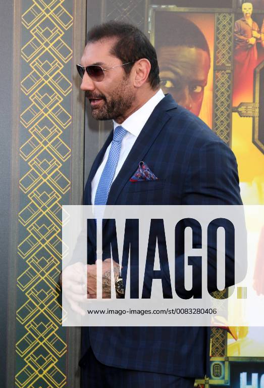 WESTWOOD, CA - MAY 19: Dave Bautista at the premiere of Global Road Entertainment s Hotel Artemis at Regency Village Theatre on May 19, 2018 in Westwood, California.