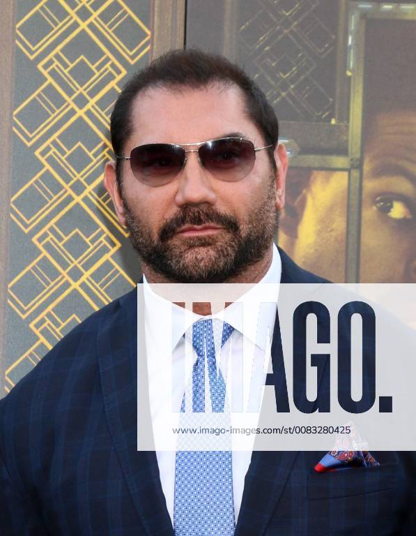WESTWOOD, CA - MAY 19: Dave Bautista at the premiere of Global Road Entertainment s Hotel Artemis at Regency Village Theatre on May 19, 2018 in Westwood, California.