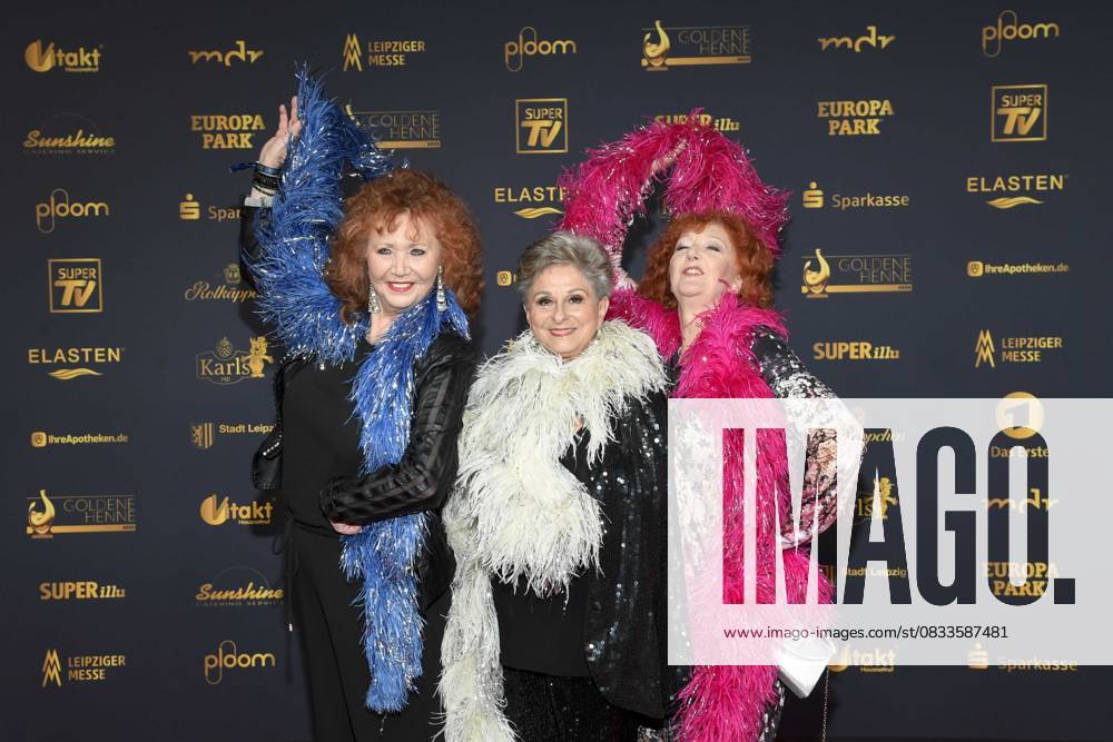 Abb Regina Thoss, Dagmar Frederic and Dagmar Gelbke as guests on the red carpet at the Golden Hen 2025 awards ceremony at Messe Leipzig on 12 09 2025