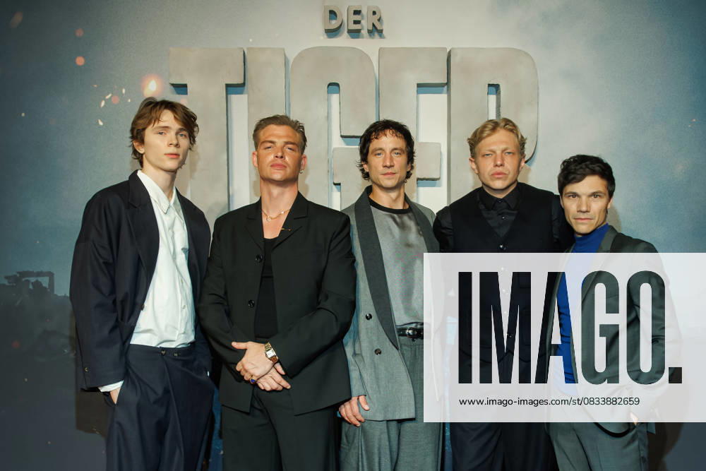 World premiere of The Tiger Yoran Leicher, David Schütter, Laurence Rupp, Leonard Kunz and Sebastian Urzendowsky at the world premiere of The Tiger at the cinema in the Kulturbrauerei on 15 09 2025 in Berlin