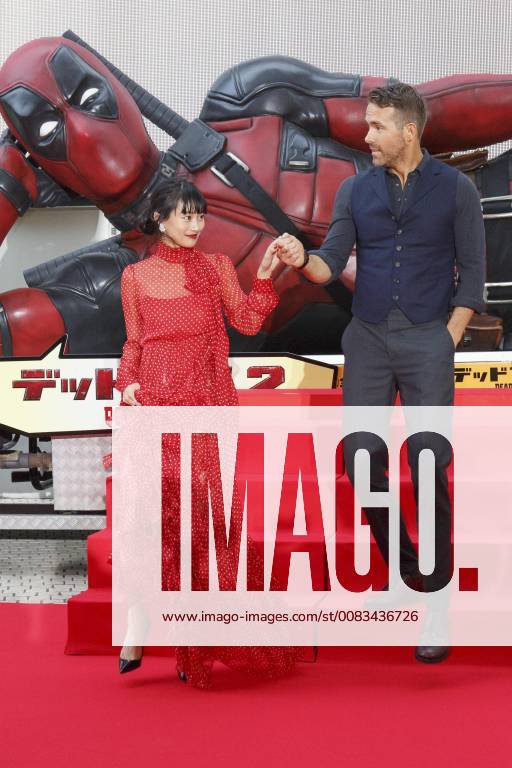 (L to R) Japanese actress Shiori Kutsuna and Canadian actor Ryan Reynolds, attend the Japan Premiere for their film Deadpool 2 on May 29, 2018, Tokyo, Japan. The second installment of the Marvel hit movie will be released in Japan on June 1st. (gxta_DPool2jp007)