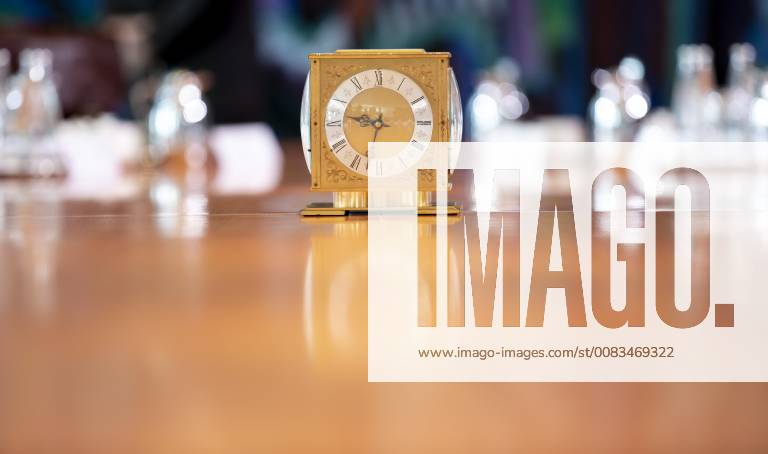 The Cabinet table golden clock at 30 05 2018 in berlin berlin germany