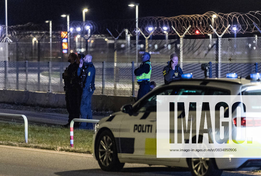 The Danish police are present at Copenhagen Airport, where planes cannot land or take off due to drones Monday September 22, 2025 Copenhagen Denmark