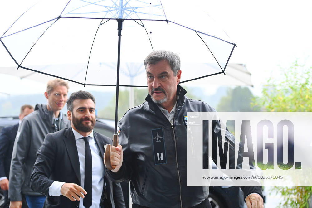 Arrival Markus SOEDER State Premier of Bavaria and CSU Chairman in flight jacket Helsing presents design study for unmanned combat aircraft Helsing presents CA 1 Europa, a concept for an unmanned combat aircraft that is controlled with AI Series production is planned in four years Air