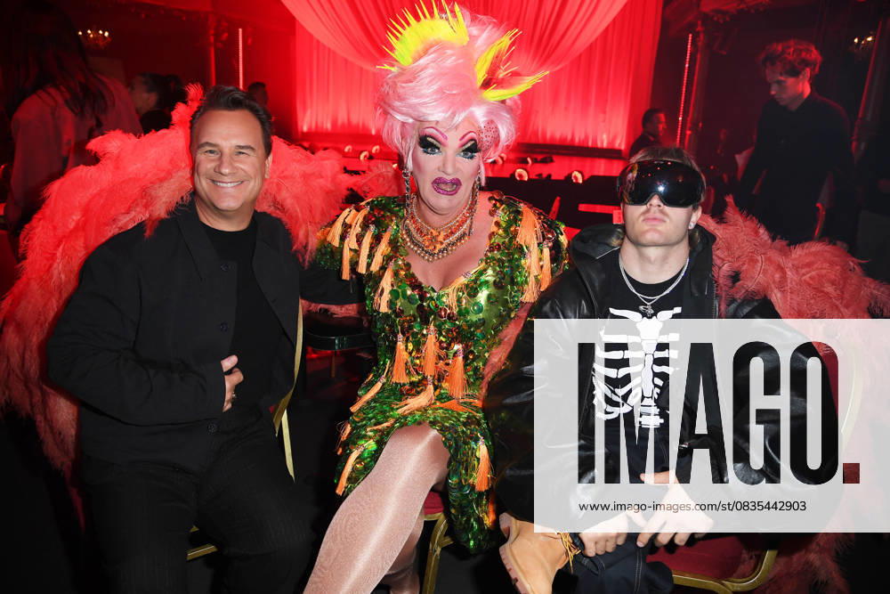 Guido Maria Kretschmer, Olivia Jones, Ski Aggu August Jean Diederich at the ABOUT YOU FASHION BALL at Schmidts Tivoli in Hamburg on 26 09 2025