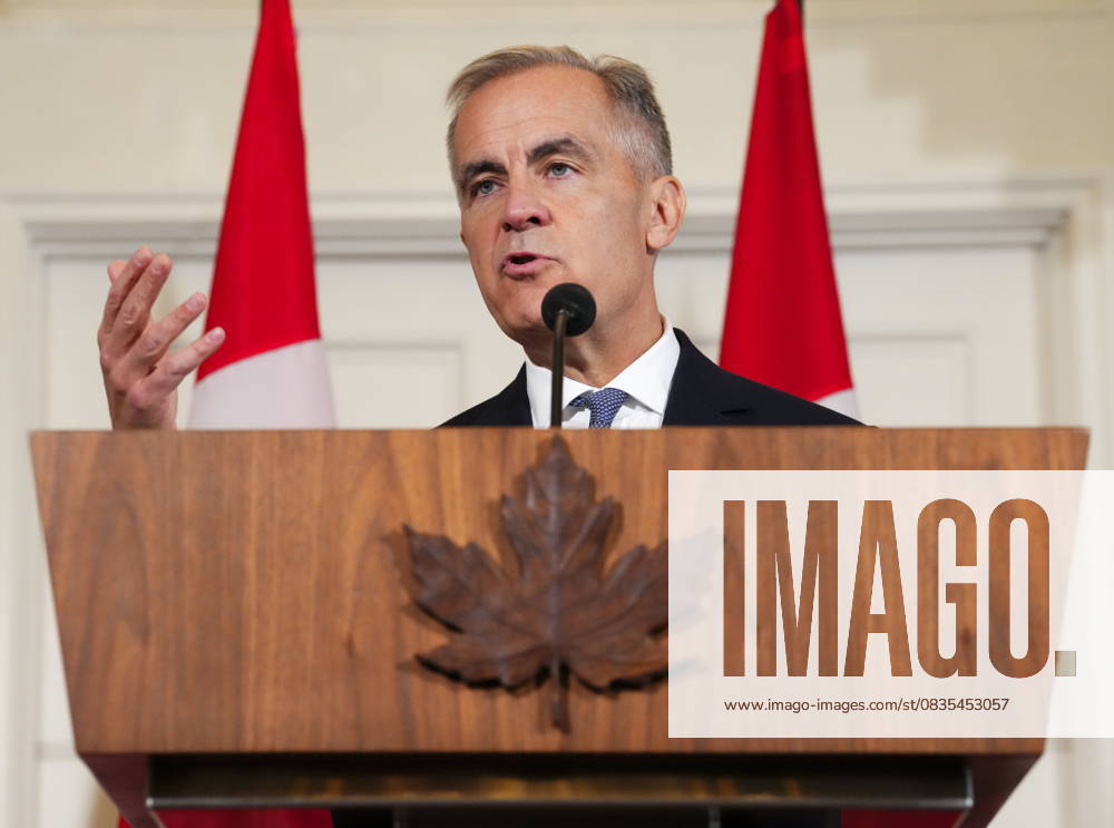 Prime Minister Mark Carney holds a press conference at Canada House in London on Saturday, Sept. 27, 2025. London United Kingdom - ZUMAc35_ 20250927_zaf_c35_004