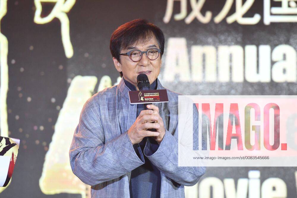 Hong Kong kongfu star Jackie Chan attends a press conference for the 4th Jackie Chan Action Movie Week in Beijing, China, 1 June 2018. Jackie Chan highlights press conference for 4th Jackie Chan Action Movie Week pbu810686_05