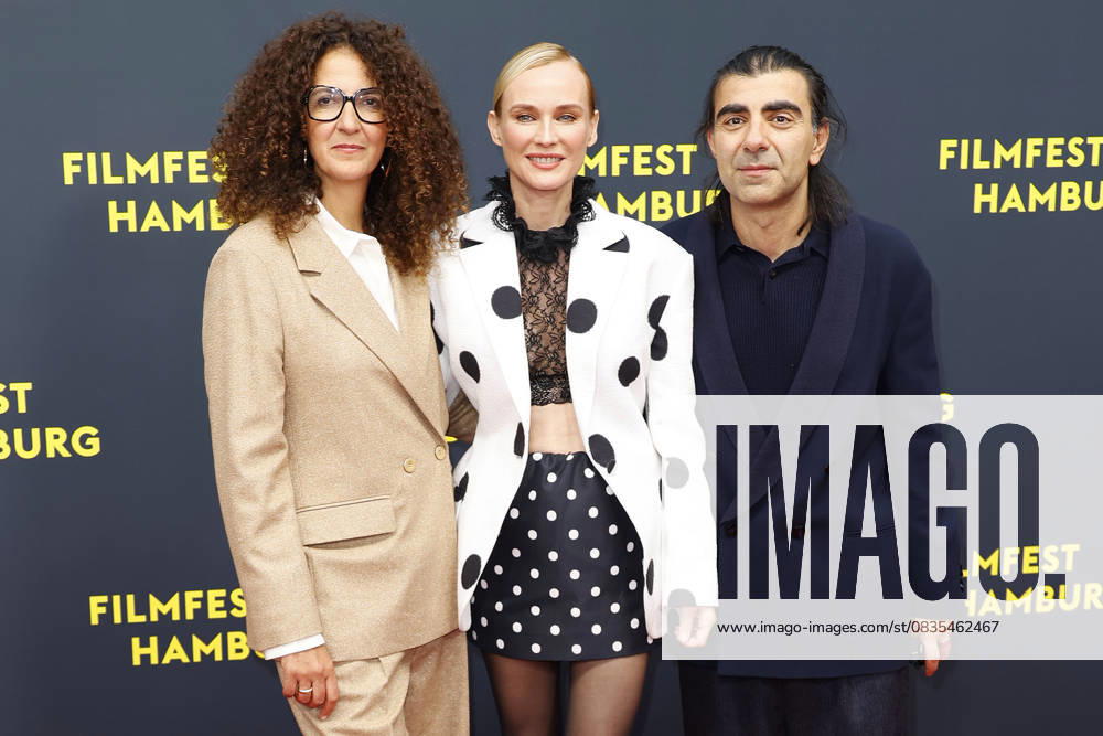 Filmfest boss Malika Rabahallah, Diane Kruger and Fatih Akin at the Amrum Film Premiere on 27 09 2025 as part of the 33 Filmfest in Hamburg Diane Krugers öAmrum film premiere at the Filmfest in Hamburg