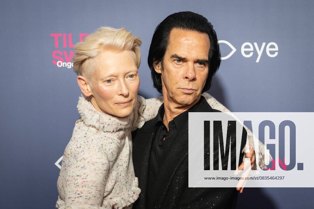 AMSTERDAM - Tilda Swinton and Nick Cave at the opening of her exhibition at Eye Filmmuseum. The museum features works by artists friends of the Scottish actress. Films and masterclasses are also available. ANP SIMON LENSKENS netherlands out - belgium out