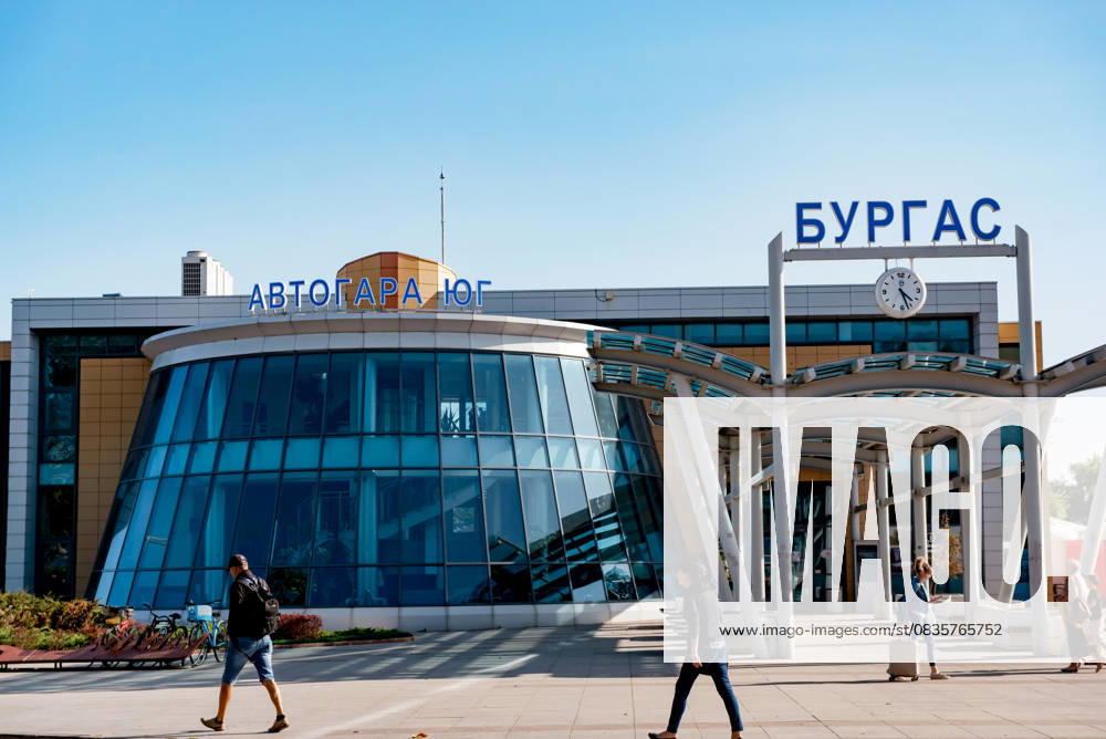 Exploring the Bulgarian Black Sea Coast September 19, 2020, Burgas, Bulgaria: The busy entrance to the main bus station near the Port of Burgas.