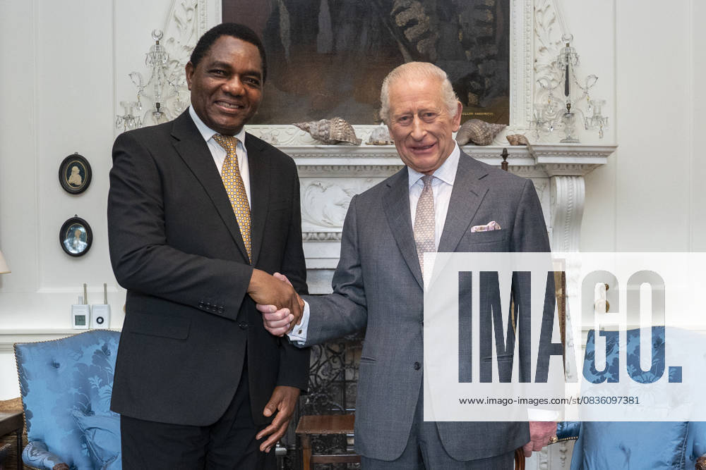 Audience at Dumfries House King Charles III during an audience with the President of the Republic of Zambia, Hakainde Hichilema, at Dumfries House in Cumnock, Scotland. Picture date: Thursday October 2, 2025., Credit:Jane Barlow Avalon UK, Cumnock