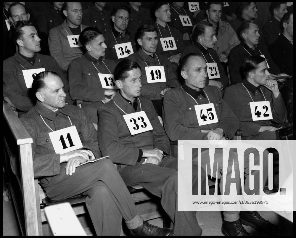 Second World War 1939 1945 2nd World War II WWII or WW2 Dachau Germany December 13, 1945 At the trial concerning the massacre of a detachment of US Army mi