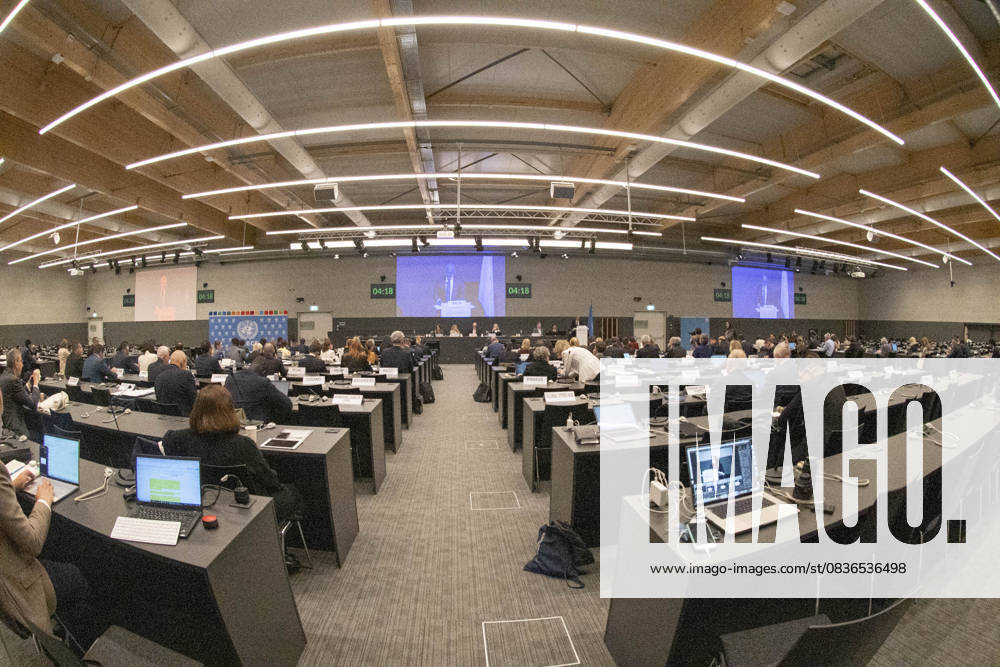 Geneva Switzerland, 10 08 2025: Ambient view of the TEMPUS room at Geneva UN during at the UNECE Ministerial meeting on housing affordability and sustainability (United Nations Economic Commission for Europe) and which is also the 86th session of the Committee on Housing, which concerns Urban Development and Land Management which took place at United Nations of Geneva in Geneva. Geneva Switzerland - ZUMAd206 20251008_zip_d206_006