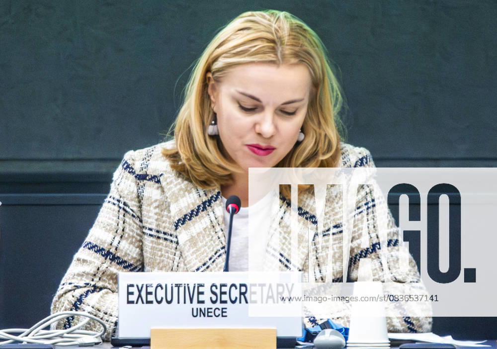 Geneva Switzerland, 10 08 2025: Ms. TATIANA MOLCEAN (Executive Secretary, UNECE) explained the issues and the different parts of the conference during at the UNECE Ministerial meeting on housing affordability and sustainability (United Nations Economic Commission for Europe) and which is also the 86th session of the Committee on Housing, which concerns Urban Development and Land Management which took place at United Nations of Geneva in Geneva. Geneva Switzerland - ZUMAd206 20251008_zip_d206_011