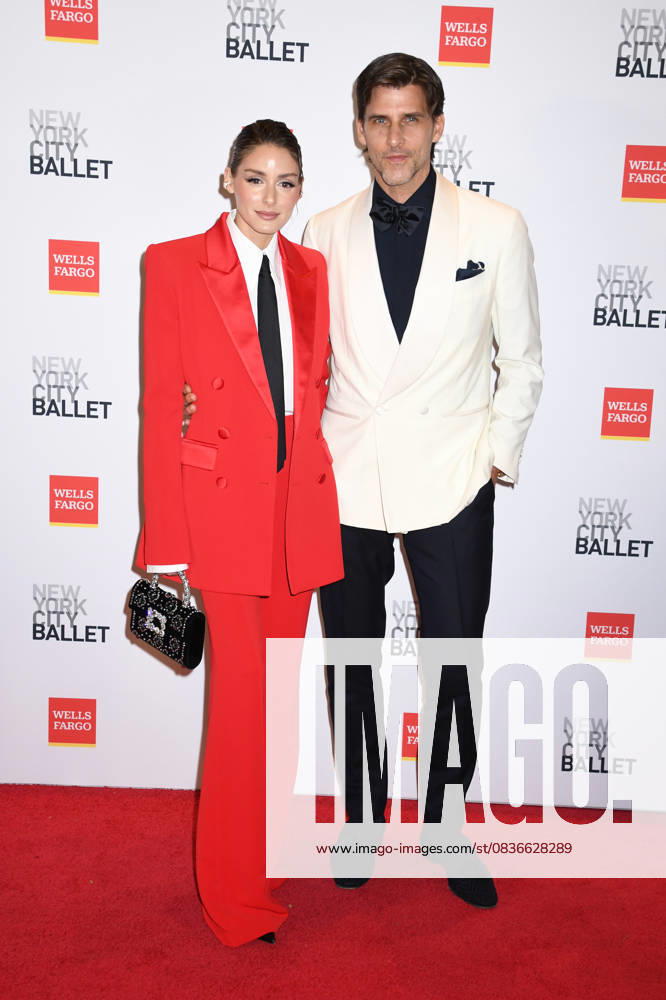 NEW YORK, NY- OCTOBER 8: Olivia Palermo and Johannes Huebl at New York City Ballets 2025 Fall Fashion Gala at the David H. Koch Theater at Lincoln Center Plaza on October 8, 2025 in New York City.