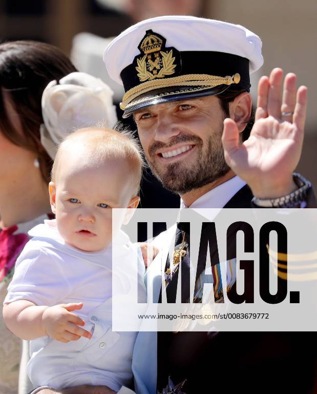Stockholm, Feierliche Taufe von Prinzessin Adrienne 08-06-2018 Baptism Prince Carl Philip and Prince Gabriel during Princess Adrienne Christening at the Drottningholm Castle Church in Stockholm in Sweden.