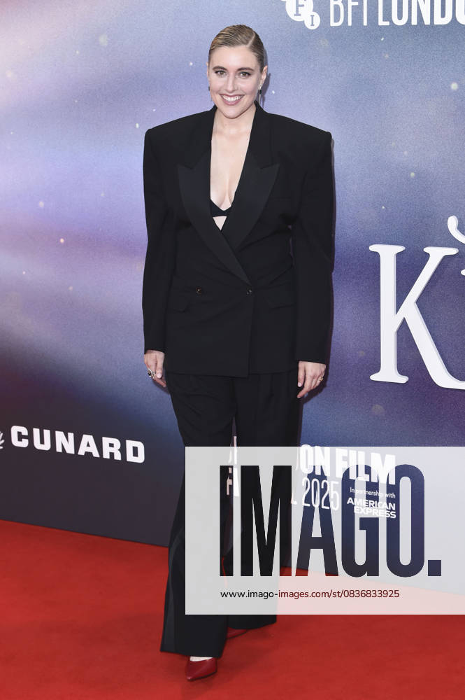 Greta Gerwig at the premiere of the feature film Jay Kelly at the 69 BFI London Film Festival 2025 at the Royal Festival Hall London, 10 10 2025 Foto:xS.xFuturexImagex kelly_5160