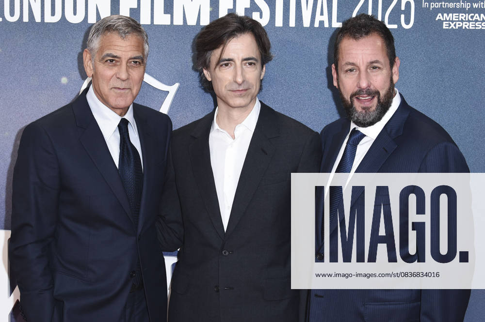 George Clooney, Noah Baumbach and Adam Sandler at the premiere of the feature film Jay Kelly at the 69 BFI London Film Festival 2025 at the Royal Festival Hall London, 10 10 2025 Foto:xS.xFuturexImagex kelly_5181